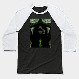 Portrait, digital collage, special processing. Beautiful but dark, like witch, woman. Tale. Green. Baseball T-Shirt